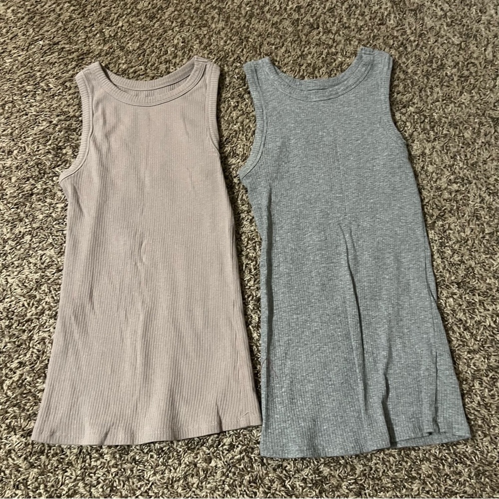Maurices Ribbed Tank Tops in Gray and Cream